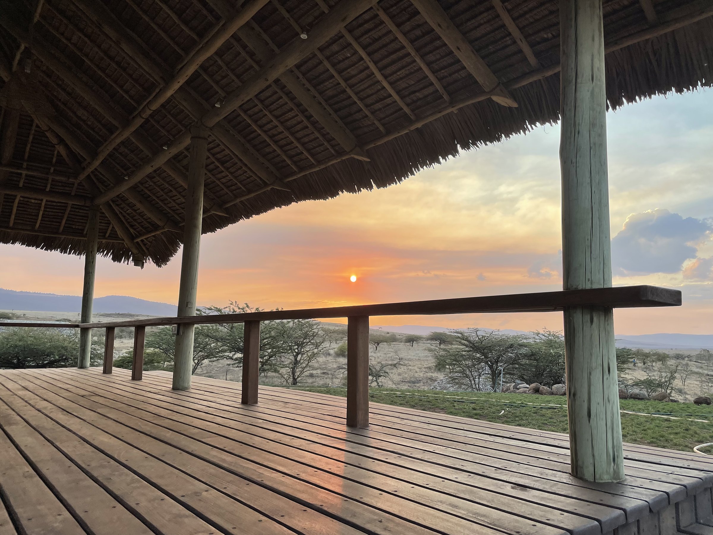 Sunset over the savannah from the Research Centre deck